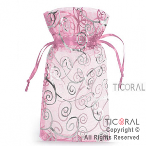 BOLSA ORGANZA ROSA 10X15 ARABESCO HS3969-9 x 1